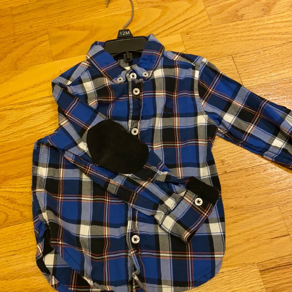 Boys Frenchie button down shirt with elbow patches